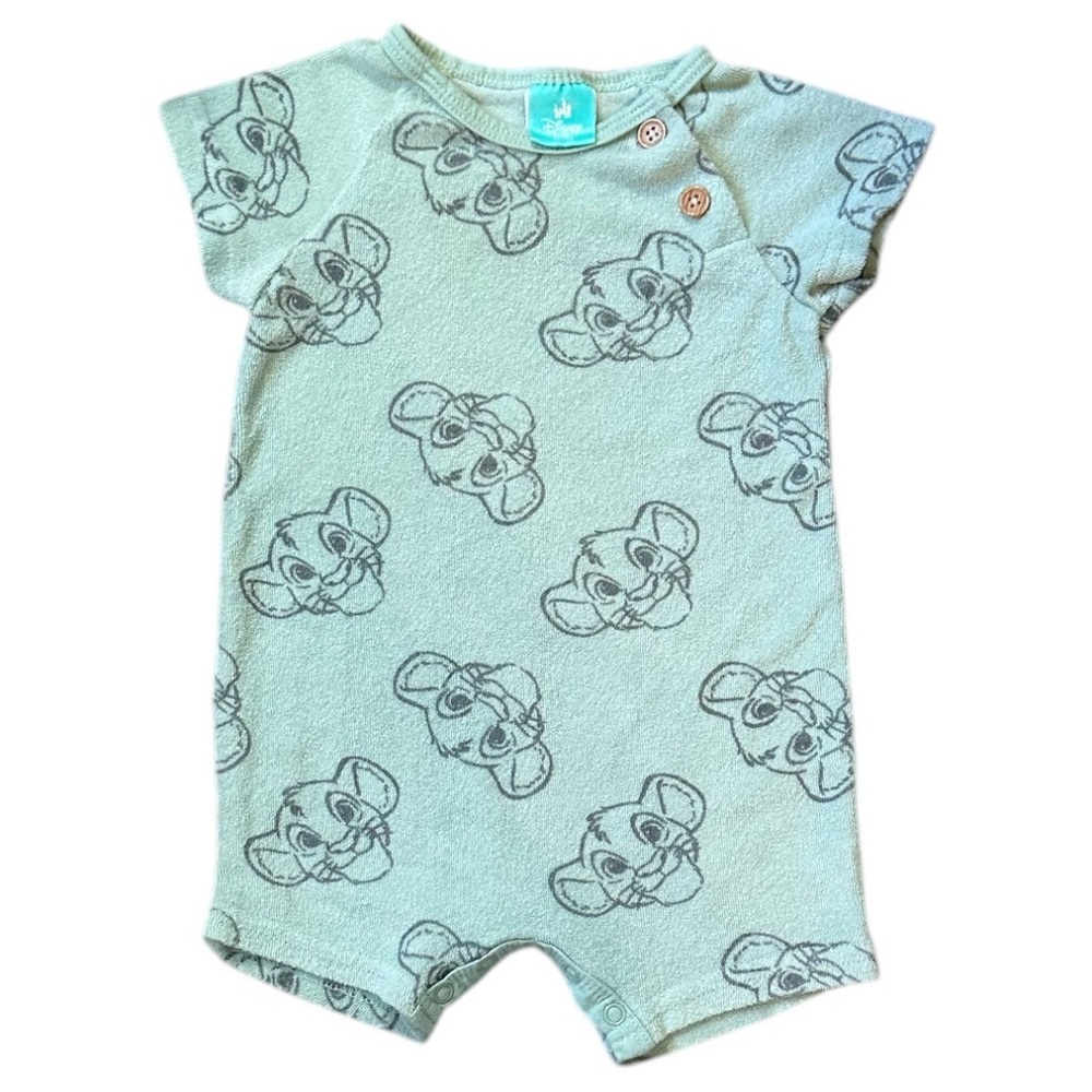 Disney Baby Lion King Simba Terry Cloth Modern Romper Jon Jon 6-9 M Baby Boy